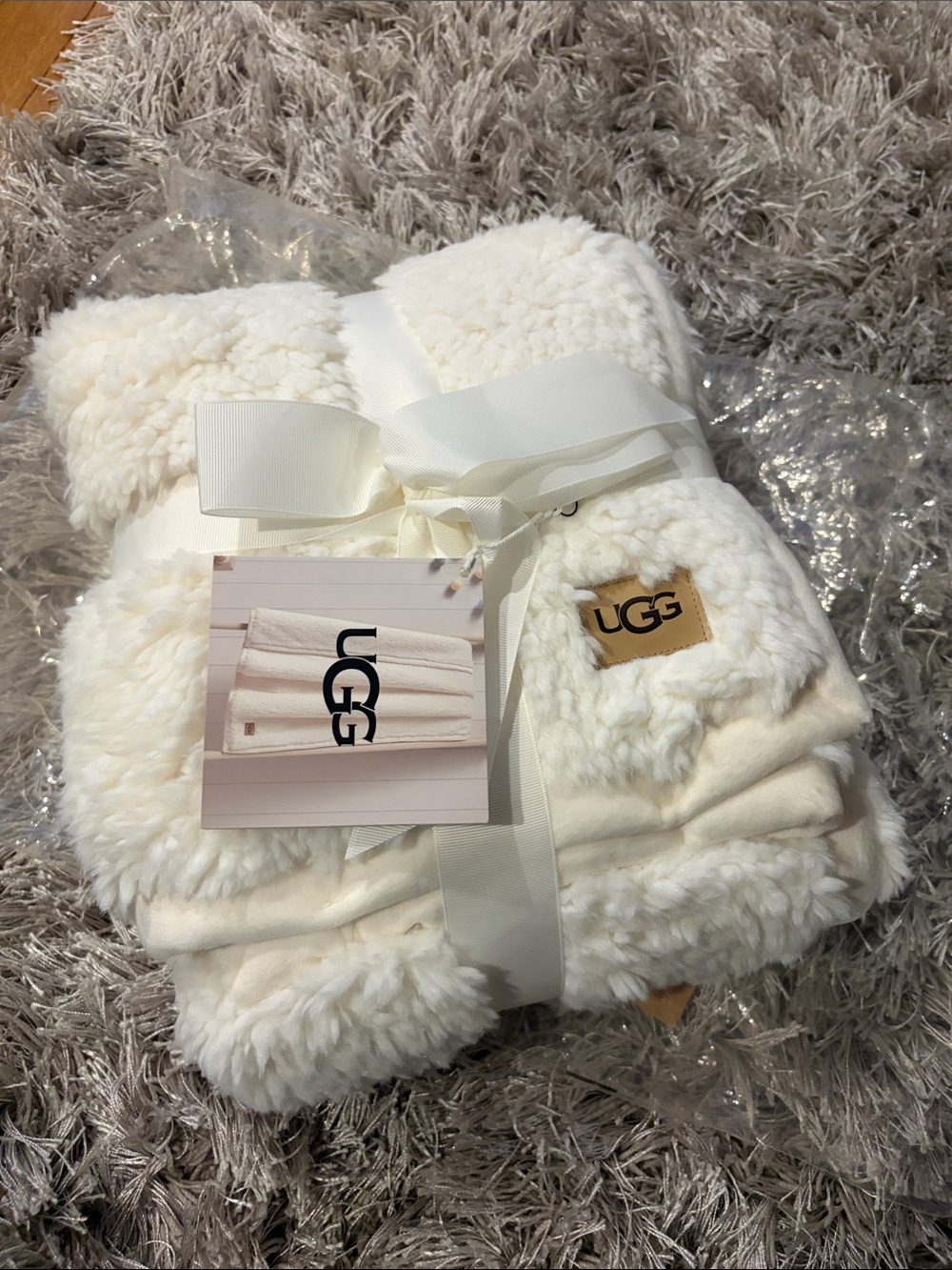UGG Snow Plush Sherpa Baby Throw Blanket